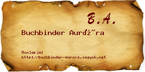 Buchbinder Auróra névjegykártya